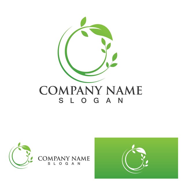 Leaf green logo and symbol vector