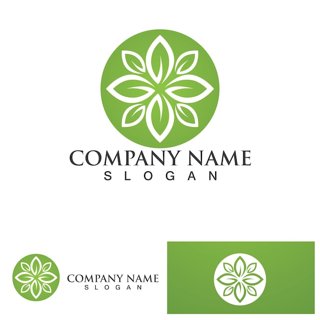 Leaf green logo and symbol vector