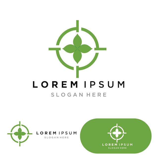 Leaf green logo and symbol vector