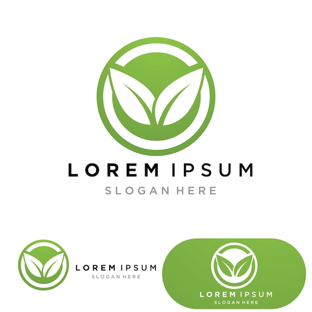 Leaf green logo and symbol vector