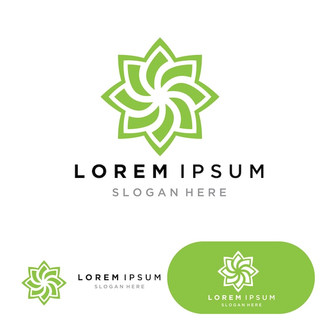 Leaf green logo and symbol vector