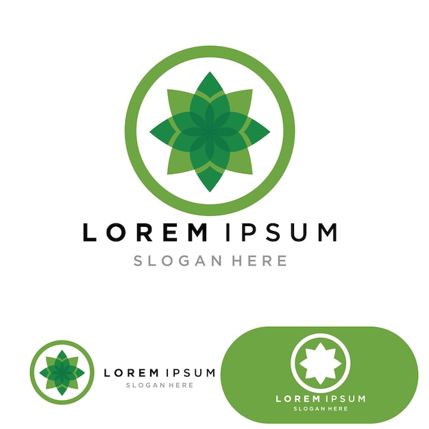 Leaf green logo and symbol vector