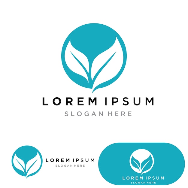 Leaf green logo and symbol vector