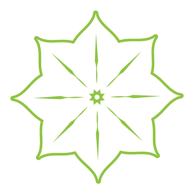 葉の緑の飾りのデザインとシンボル ベクトル テンプレート