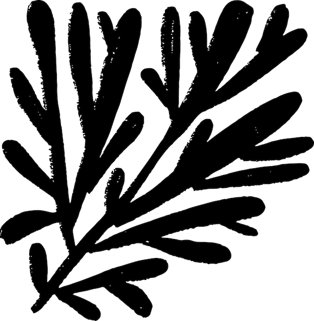 Vector leaf grunge artwork brush silhouette