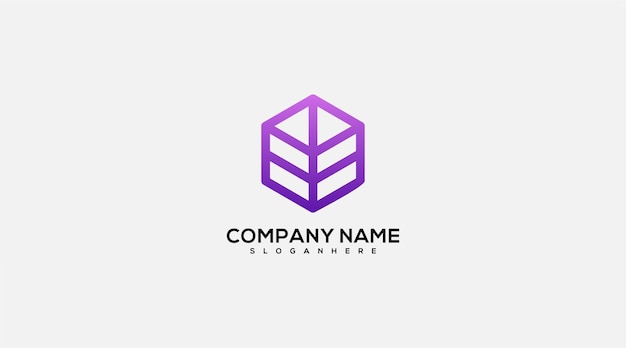 Leaf hexagon gradient logo illustration