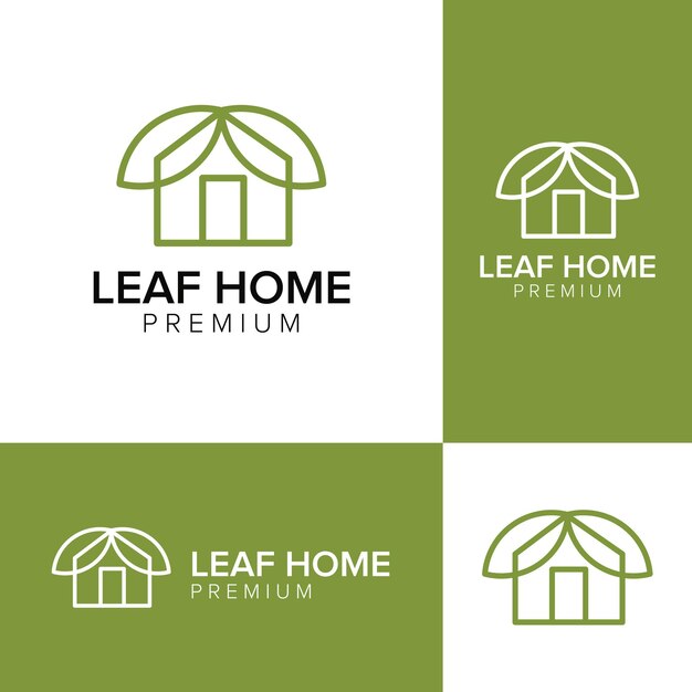 Leaf home logo icon vector template