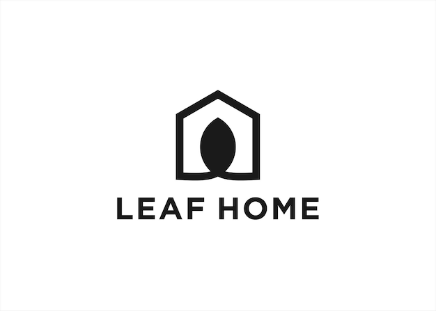 leaf house logo design vector illustration