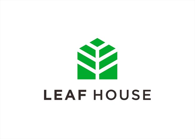 Vector leaf house logo design vector illustration