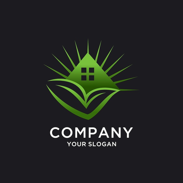 Leaf house logo design