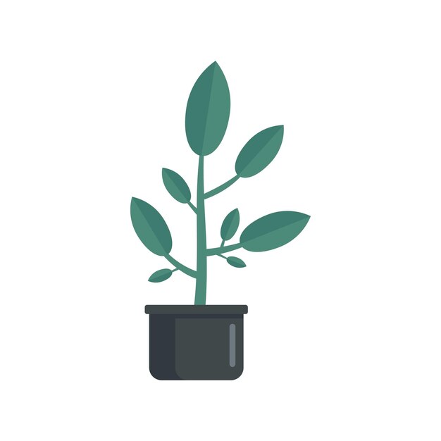 Vector leaf houseplant pot icon flat illustration of leaf houseplant pot vector icon for web design