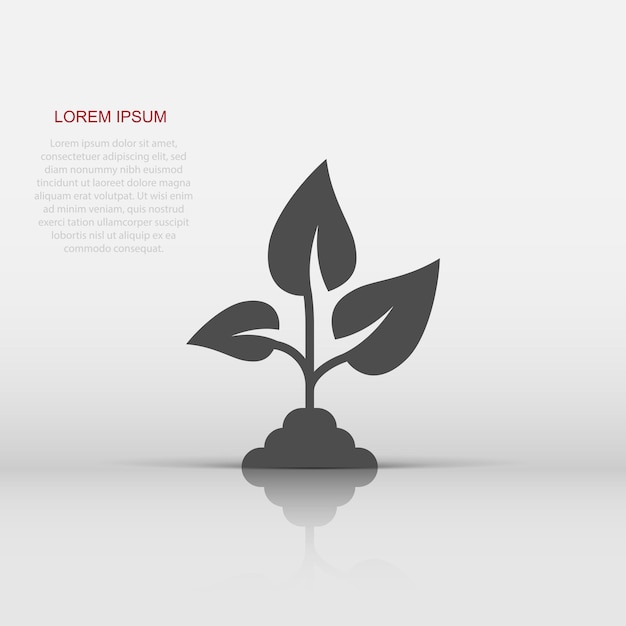 Leaf icon in flat style Plant vector illustration on white isolated background Flower sign business concept