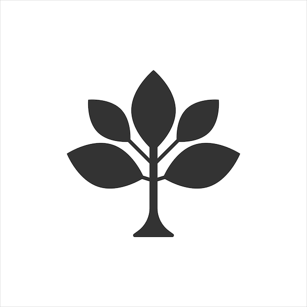 ベクトル フラット スタイルの葉のアイコン分離白地花記号ビジネス コンセプトの植物ベクトル図