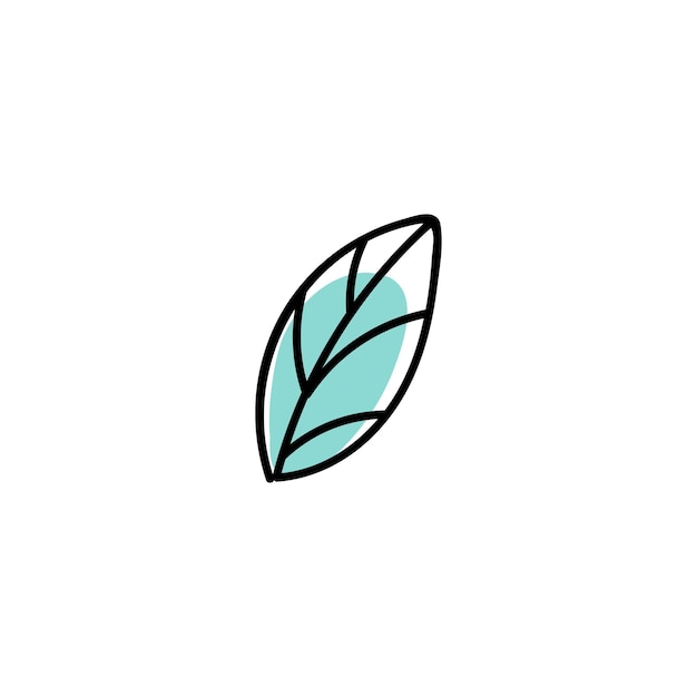 Leaf icon sing isolated