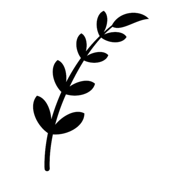 Vector leaf icon with transparent background