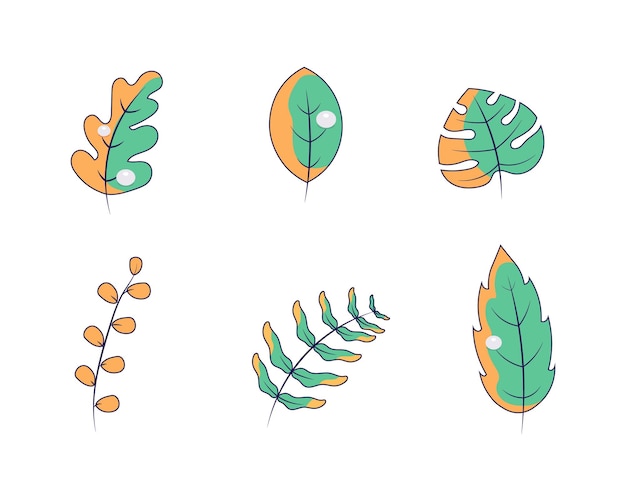 Vector leaf illustration in cartoon style