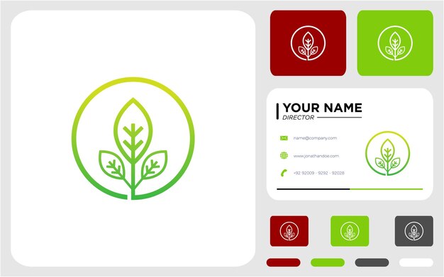 원 로고 디자인 서식 파일의 잎