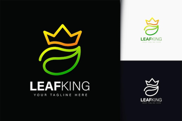 Leaf king logo design with gradient