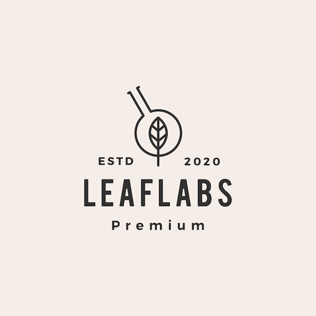 Leaf lab labs hipster vintage logo  icon illustration