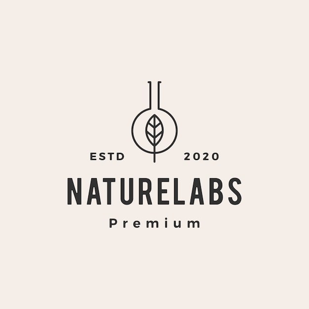 Leaf lab labs hipster vintage logo pictogram illustratie