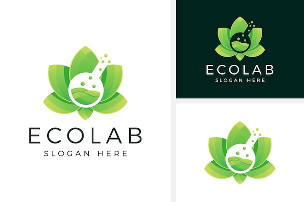 leaf lab logo design vector illustration