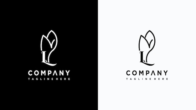 leaf letter l logo design