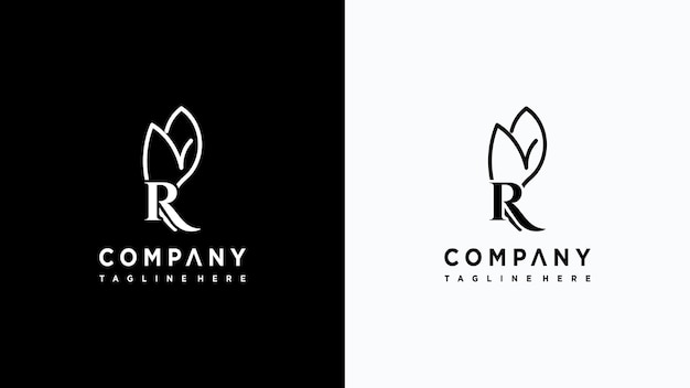 leaf letter r logo design