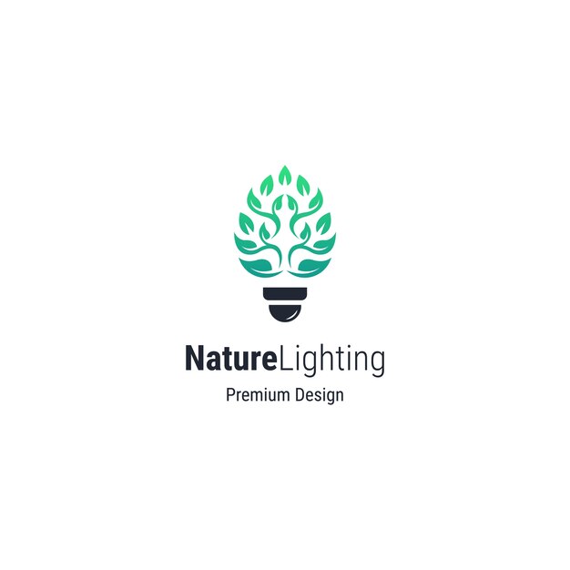 Leaf lighting logo. Flat style logo .