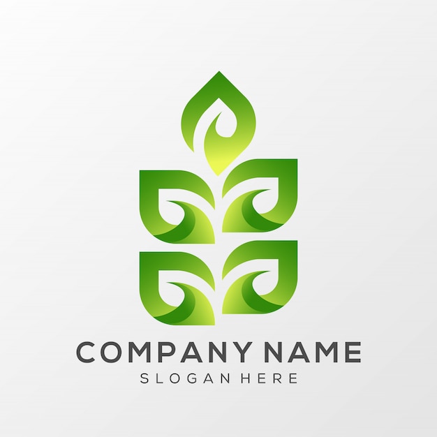 Leaf logo design ready to use Premium Vector