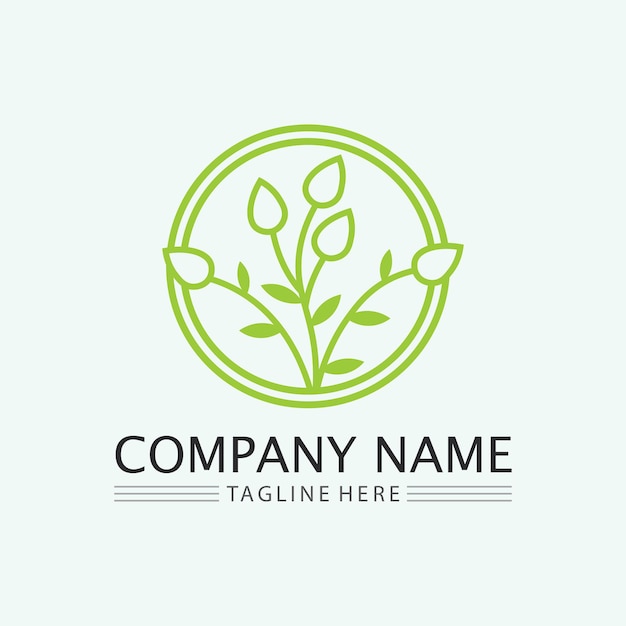 Leaf logo design vector for nature symbol template editableGreen leaf logo ecology nature element vector icon