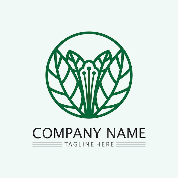 Leaf logo design vector for nature symbol template editablegreen leaf logo ecology nature element vector icon