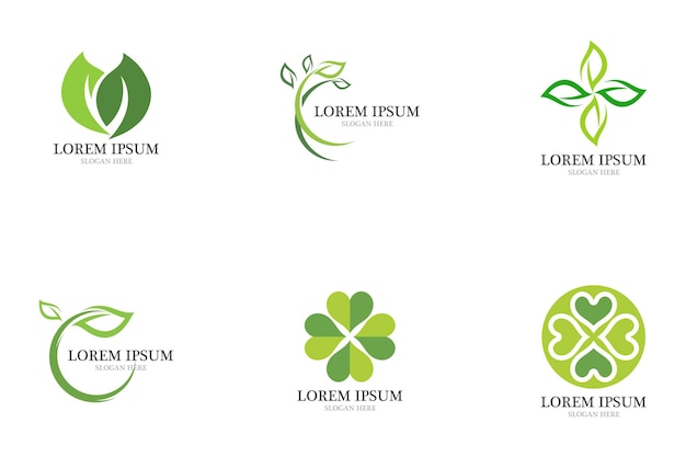 Foglia logo ecologia natura elemento vettoriale