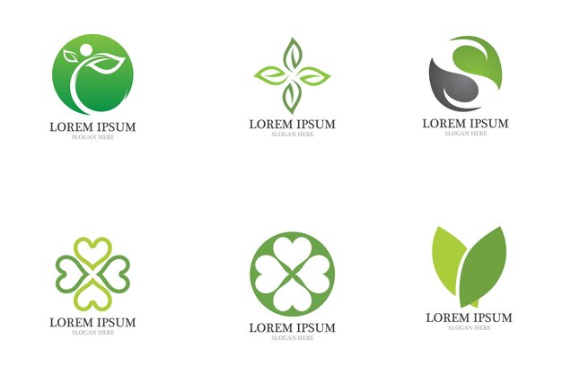 Foglia logo ecologia natura elemento vettoriale