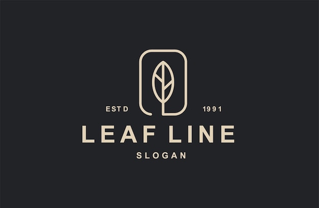 Leaf logo icon flat design template
