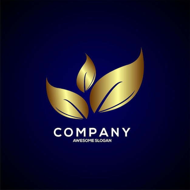 Leaf logo luxury gradient minimalist design