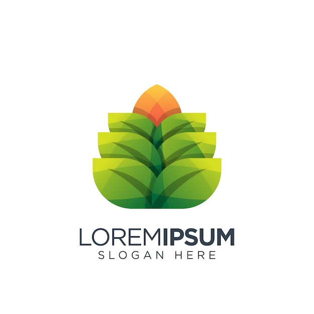 Vector leaf logo modern