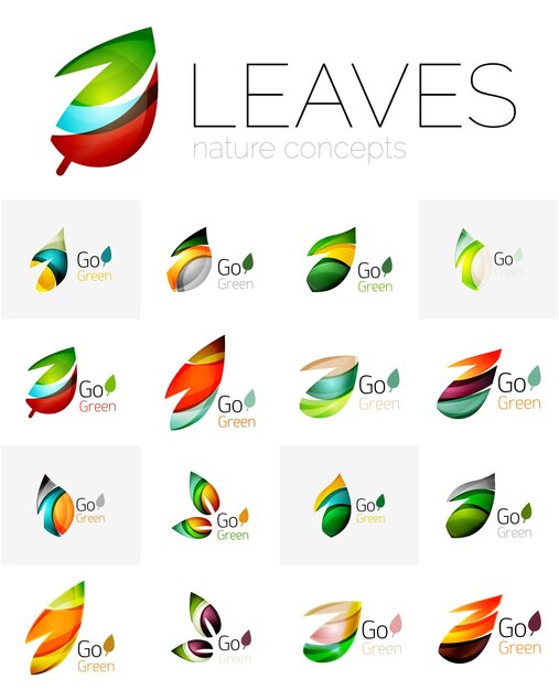 Leaf logo set