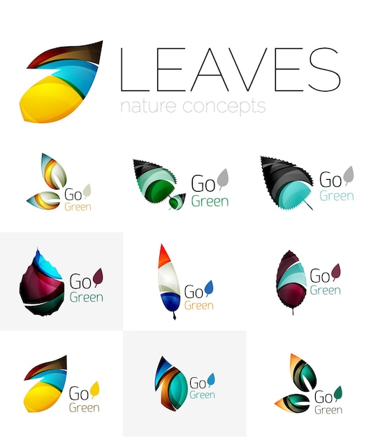 Leaf logo set