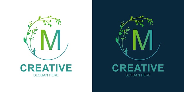 Leaf m logo for wellness and beauty care