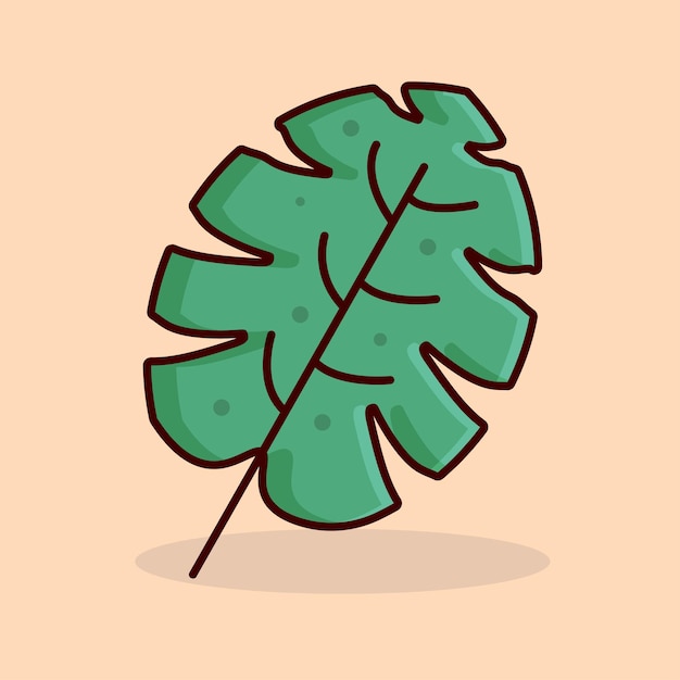 Leaf monstera cute flat