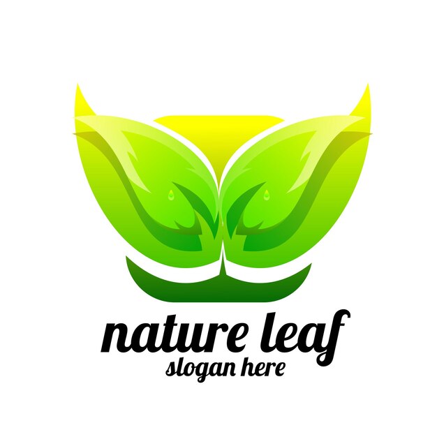 leaf nature colorful logo gradient design