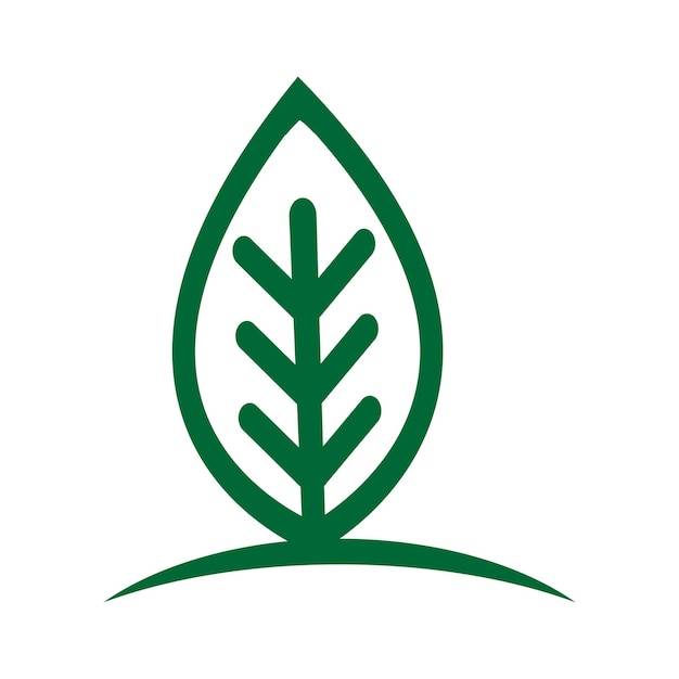 Modello di concetto di logo della natura foglia