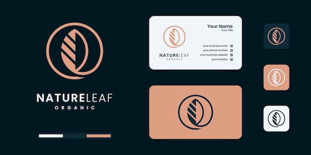 Leaf nature logo template design