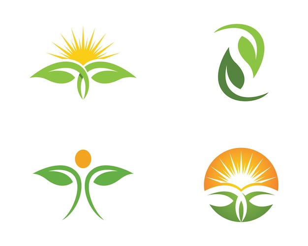 Шаблон логотипа Nature для листьев
