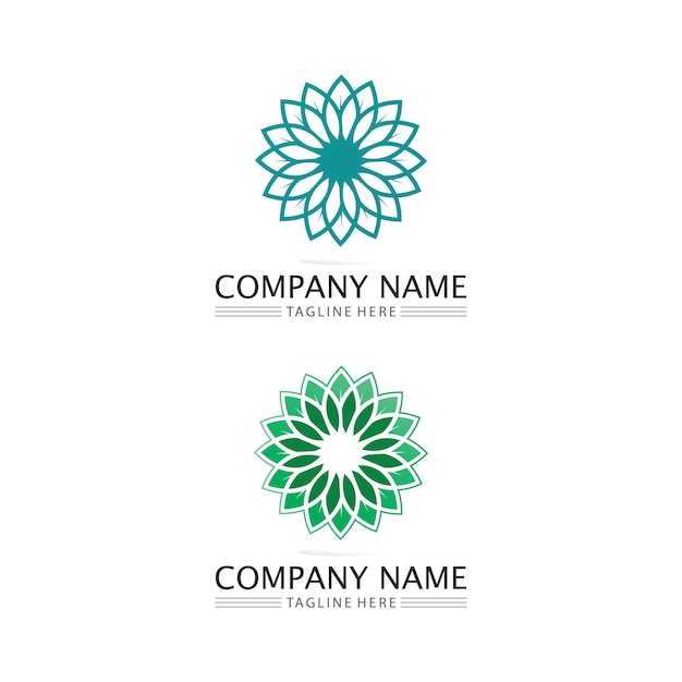 LEAF AND NATURE TREE LOGO FOR BUSINESS VECTOR GREEN PLANT ECOLOGY DESIGN ICON