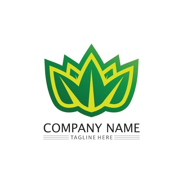 LEAF AND NATURE TREE LOGO FOR BUSINESS VECTOR GREEN PLANT ECOLOGY DESIGN