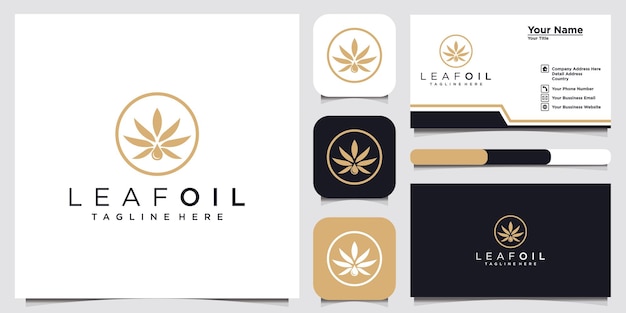 Leaf oil logo design inspiration for company and business card