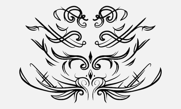 Vector leaf ornament hand drawn vector illustration