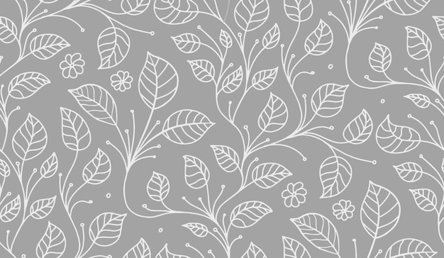 Leaf pattern vector background textile decor ornament seamless texture retro design print flower pat