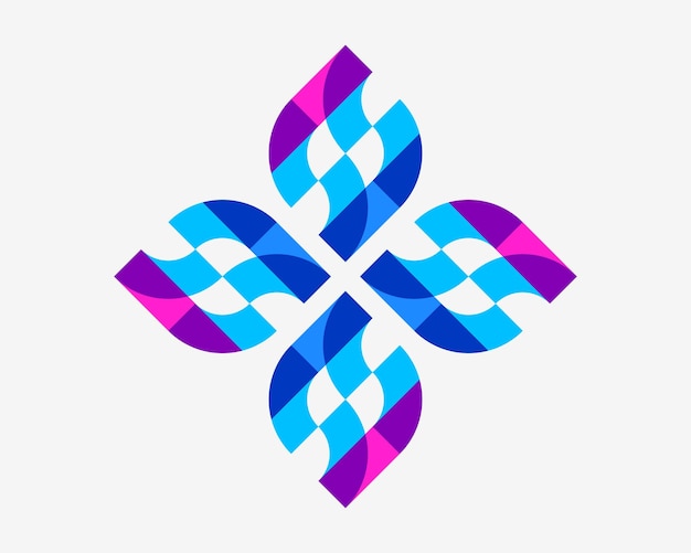 Лист Лепесток Цветение Блум Красивые Украшения Яркие Красочные Перекрытия Современный Векторный Логотип Дизайн